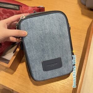 NWT COACH men's Stanton Crossbody Bag In Regenerative Cotton Silver/Indigo CDC43